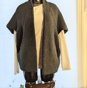Elsamanda One Size Alpaca Wool Blend Made In Italy Cardigan Slouch/Vest